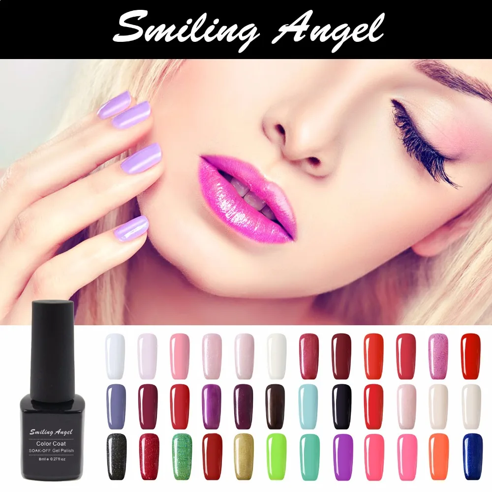 

Smiling Angel New 8ml Gelpolish Nail Gel UV/LED Soak Off UV Gel Polish Varnish With High Quality Vernis Semi Permanent 05