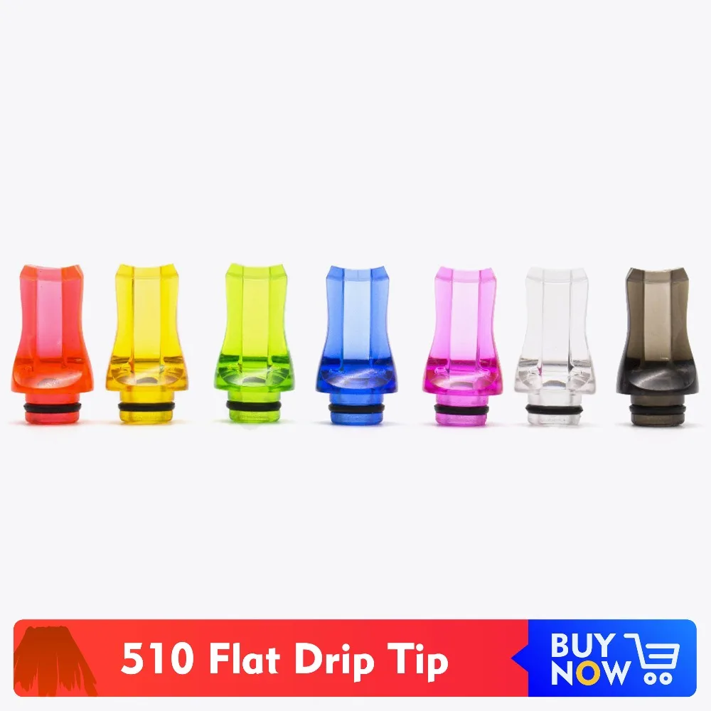 

Quartz Banger 1pc 510 Drip Tip Flat Style Plastic Drip Tip 510 mouthpieces for Vape Tank Atomizer E Cigarette accessories