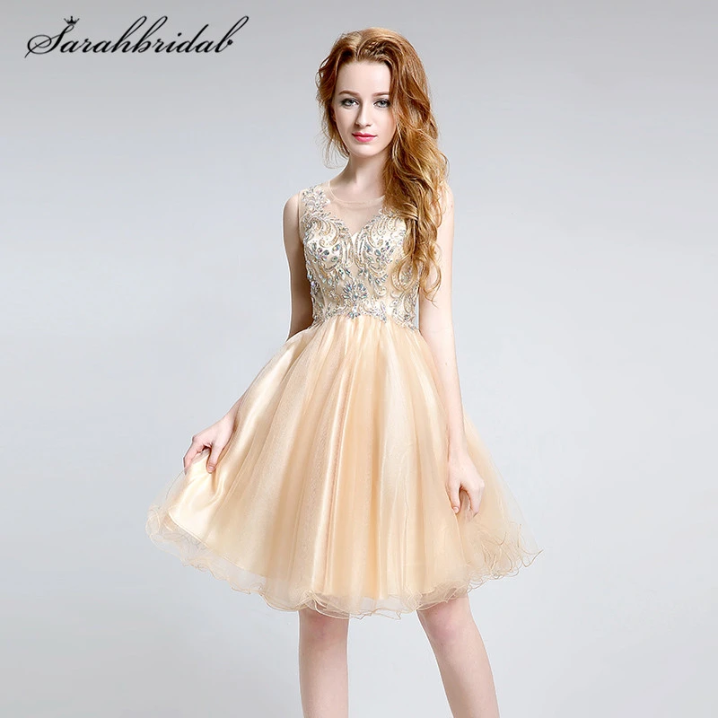 若々しい キラキラショートウエディングドレスミニoネックジッパーバックビーズノースリーブフォーマルパーティーカクテルドレスクリスタルlx142 Prom Dresses Cheap Prom Dressesdress Prom Dresses Aliexpress