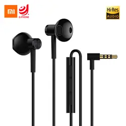 Оригинальный Xiaomi mi половина In-Ear Гибридный DC наушник Dyna mi c Ceram l-образный штекер микрофонный провод управление двойной драйвер для Android IOS