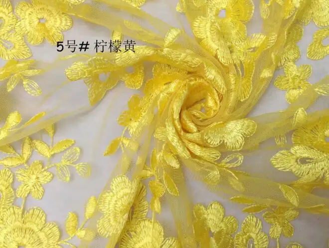 Французская кружевная ткань высокого качества африканский тюль вышитый цветок Прозрачная Чистая кружевная ткань для нигерийского свадебного платья - Цвет: color 5