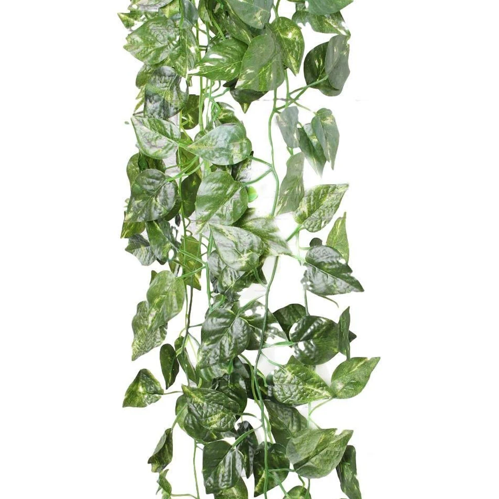

Artificial Rattan Ivy Plant For Wedding Garland Fake Foliage Flowers Home Kitchen Garden Office Wedding Wall Decor 90Cm Green Co