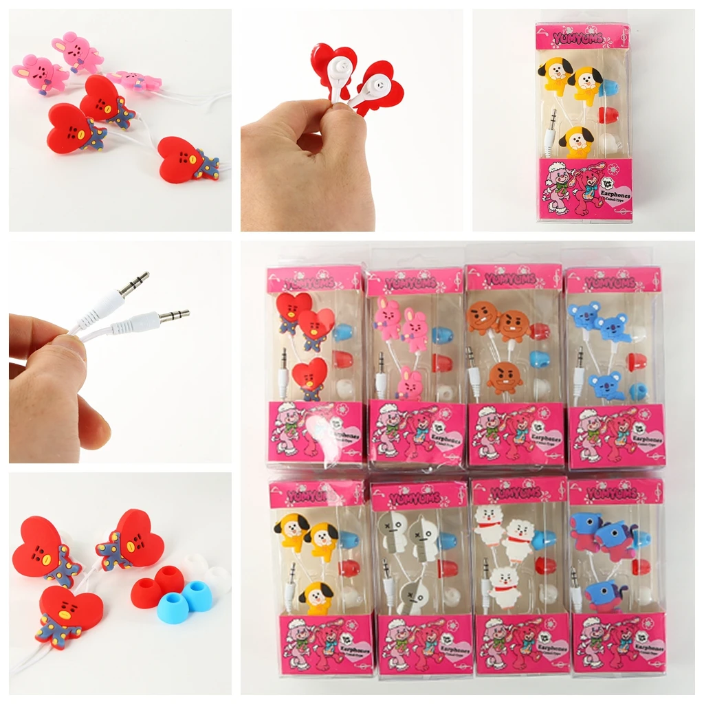 

XINTOCH Bangtan Boys Earphone TATA RJ CHIMMY COOKY MANG SHOOKY KOYA VAN Headset Action Figures Toys KPOP for Kids Drop Shipping