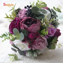 Искусственный Пион Роза Букет невесты Красивый букет цветов De Mariage свадебный аксессуар H007