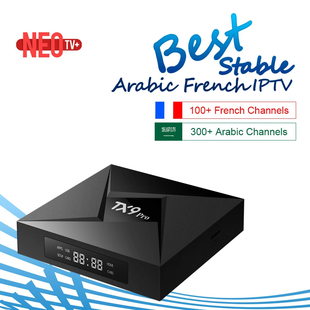 

Best French Arabic Spain Benelux IPTV Abonnement With TX9 Pro Android 7.1 Smart Tv Box Amlogic S912 Octa core 3G/32G Set Top Box