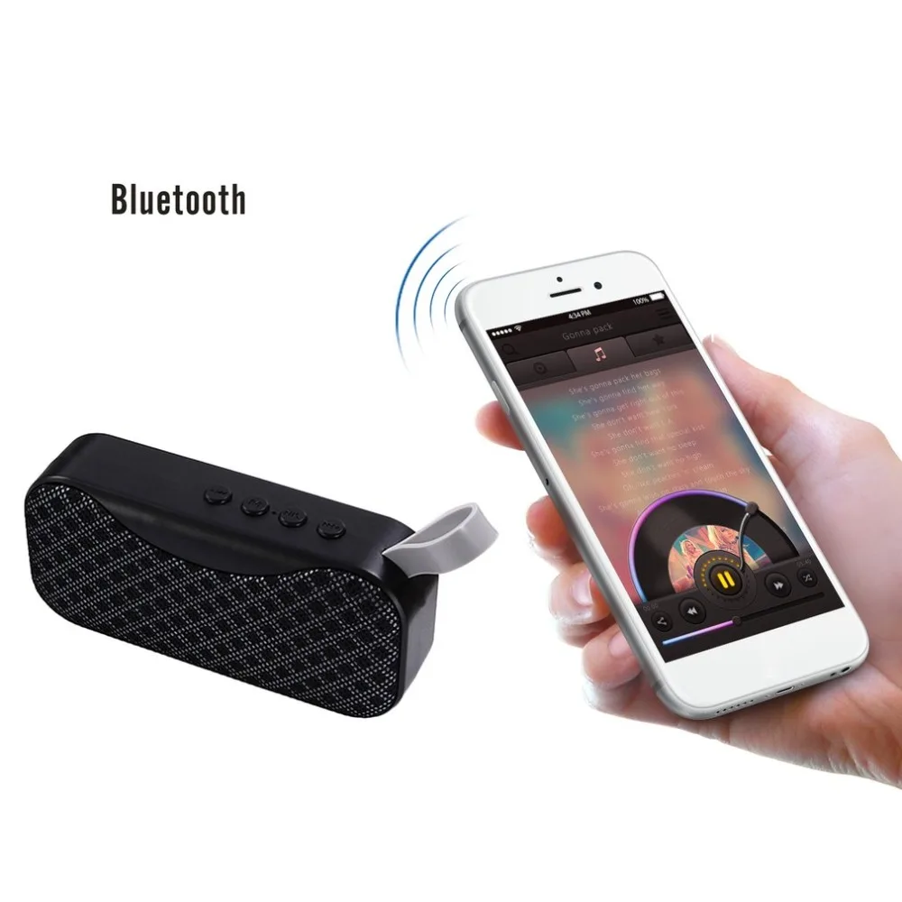 

Wireless Bluetooth Hands-free Speaker Mini Outdoor Subwoofer Plug-in Card Speaker Support FM Transmission AUX Input