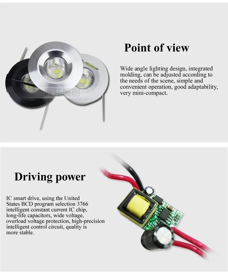 3 Вт Мини светодиодный светильник с регулируемой яркостью белые круглые точечные потолочные светильники 110 В 220 В Встраиваемая алюминиевая лампа теплый белый 3000 К CRI 85 CE UL