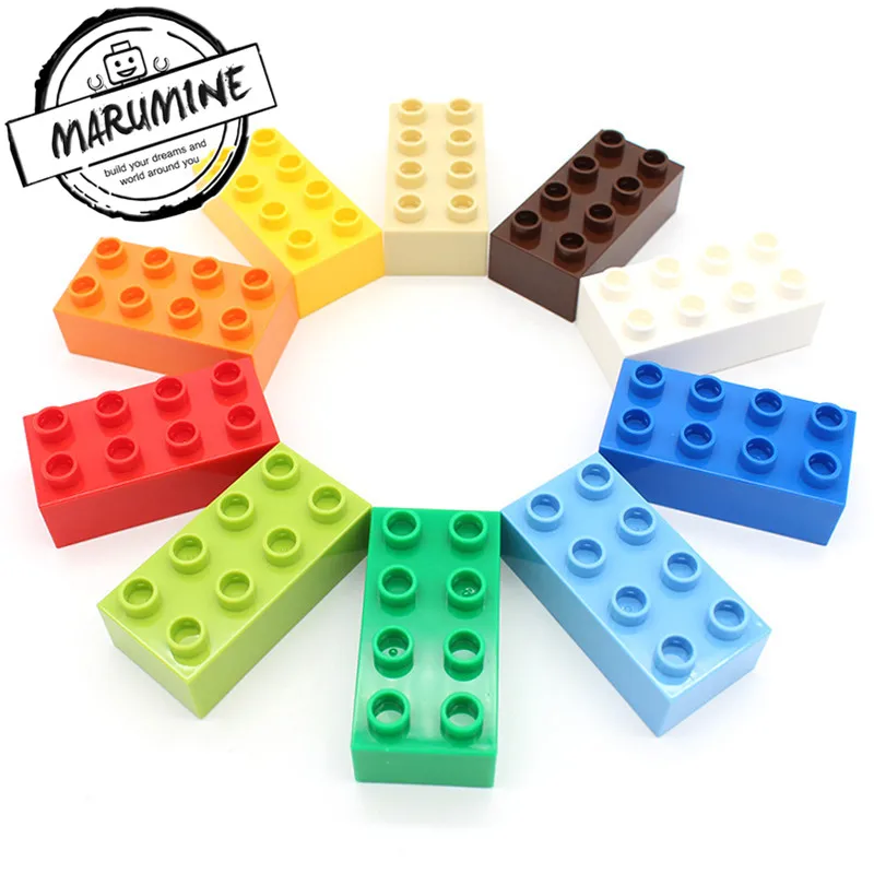 MARUMINE, большие кирпичи, 2x4, Duplo, блок, 30 шт./лот, классический набор, Обучающие игрушки, подарок для детей, сделай сам, набор строительных кирпичей