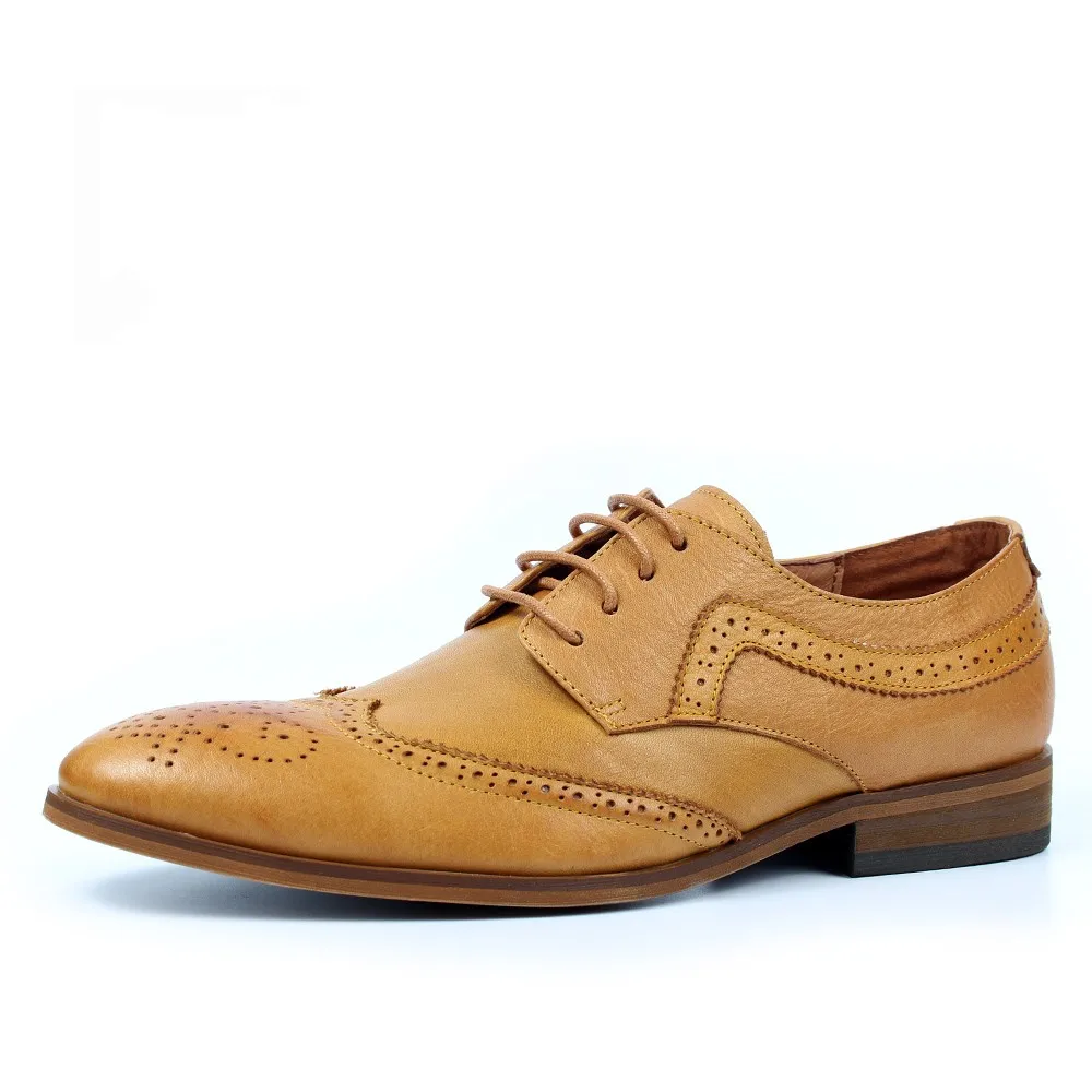 Одежда высшего качества Goodyear резные Обувь с перфорацией типа «броги» на Плоском Каблуке из натуральной кожи на плоской подошве и каблуке; модная мужской строгий деловой обуви