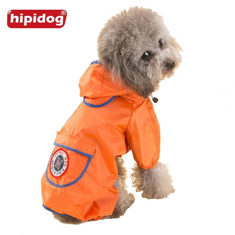 Hipidog Pet Rain Coat Dog Raincoat Hoody Jacket Clothes England Style Puppy Hooded Poodle