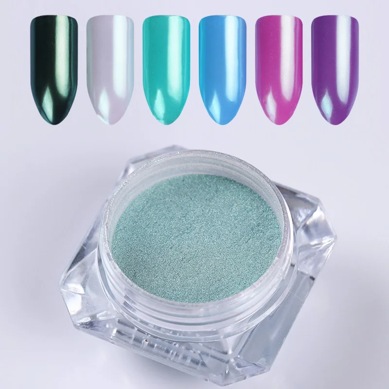 

Pearl Mint Green Nail Powder Purple Green Purple Pearl Powder Manicure Nail Art Dust Pigment