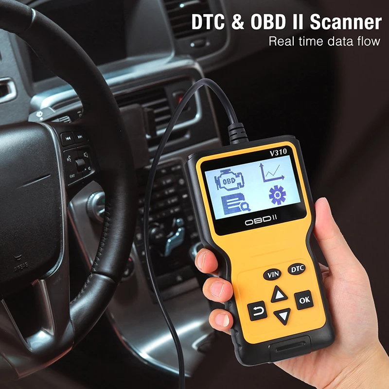 Тыква OBD2 сканер Авто OBDII сканирующий инструмент с 3 дюймовым ЖК монитором OBD 2 II ELM