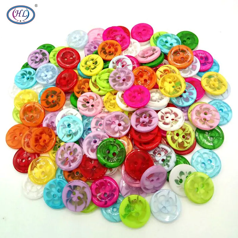 Buy HL 100Pcs 13MM Mix color plastic buttons children