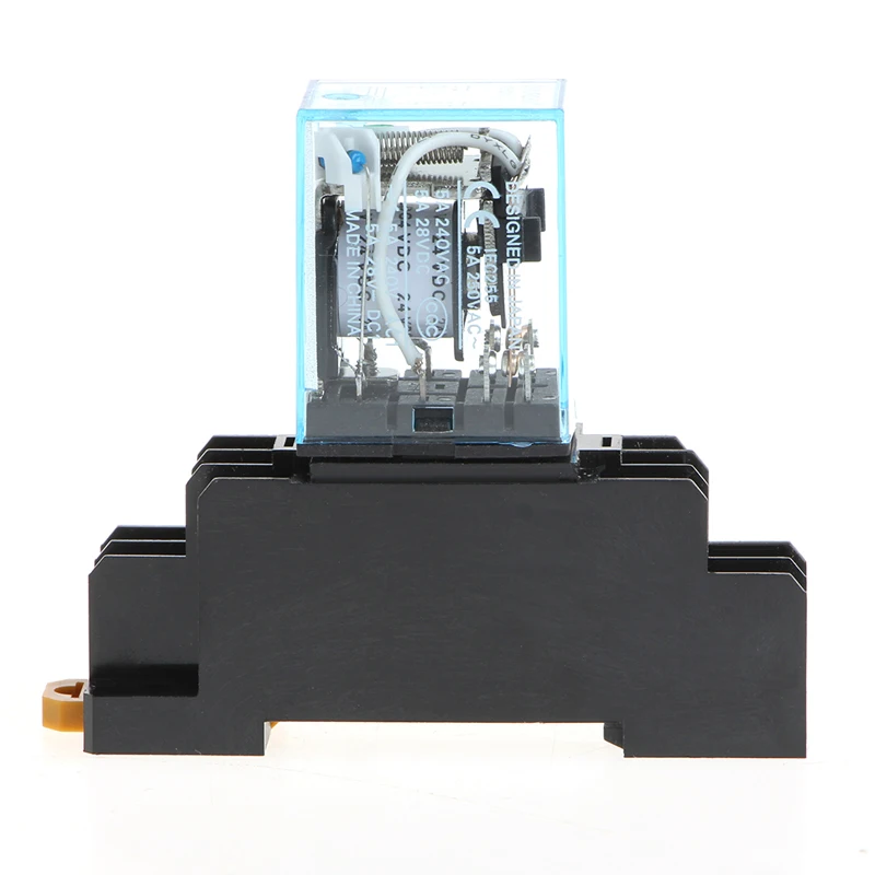 

OOTDTY 8 Pin MY2NJ Relay 24 V DC Small Relay 5A DPDT Coil With Base Socket Relay Repeat