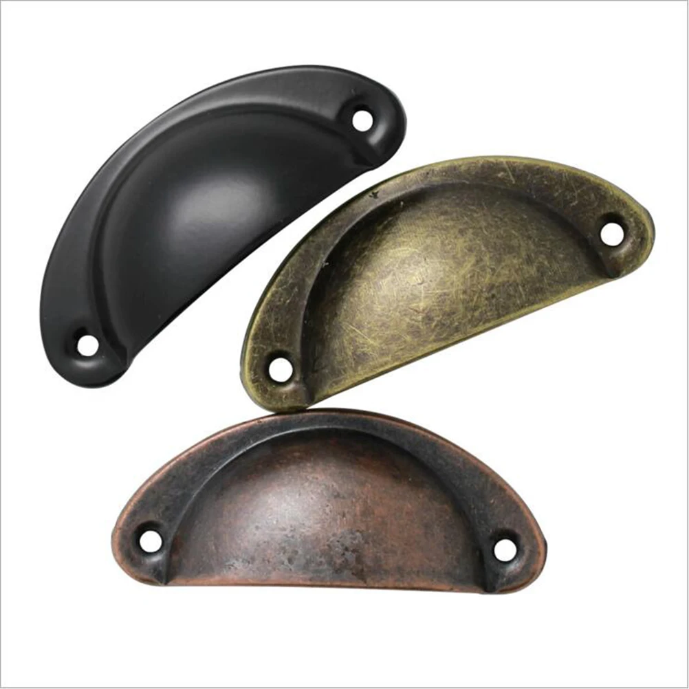 4PCS 3 Colors Door Handle Hardware Cupboard Antique Brass Shell