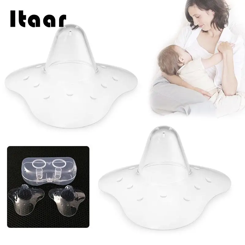 

2Pcs/Pair High Quality Silicone Nipple Protectors Mothers Nipple Shields Protection Baby Breast Milk Feeding