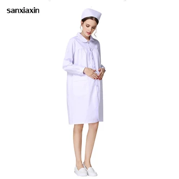 

Viaoli Nurses Maternity Clothes Summer White Radiation Nurses Maternity Skirt Medical Care Medical Workwear Breathable Pink Blue
