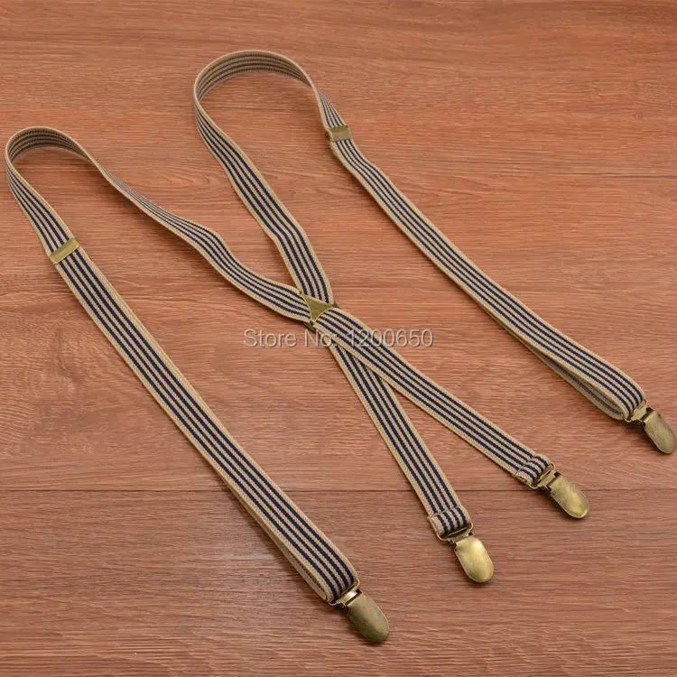 

Fashion Plus Size Jeans Striped suspender 4 Clip Men Women Suspenders For Pants 2016 Unisex Male 120 cm Adjustable Braces