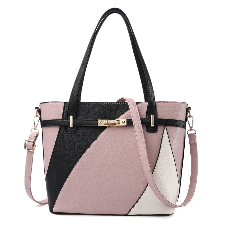 

Women Fashion Style Handbag Female Luxury Chains Bags Sequined Zipper Messenger Bag Quality Pu Leather Tote Rubber Pink