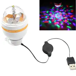 Мини RGB светодио дный лампа осветительные лампы 5 В DJ Magic Disco вечерние клуб с USB часть лампы для Семья вечерние праздничные волшебная ночь мяч