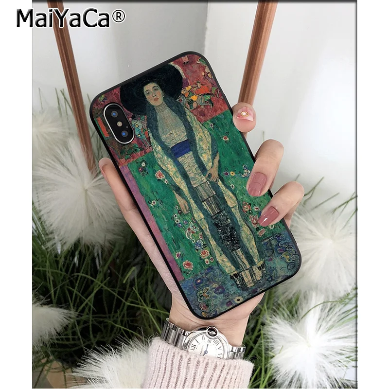 MaiYaCa Gustav Klimt Art Силиконовый ТПУ мягкий черный чехол для телефона для iPhone 8 7 6 6S Plus 5 5S SE XR X XS MAX Coque Shell - Цвет: A13