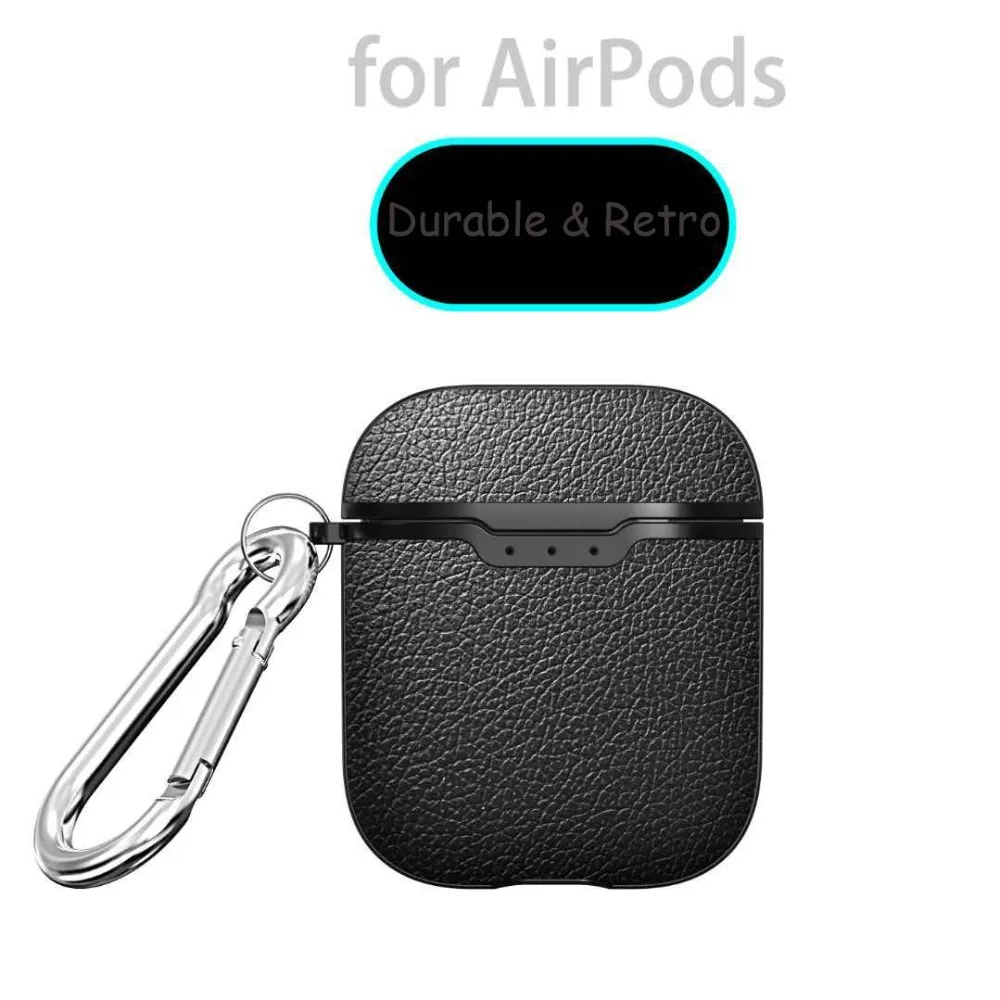 Чехол-сумка из кожи личи для Apple AirPods, Bluetooth, беспроводные наушники, мягкий мужской чехол для Air Pods, чехол для гарнитуры, зарядная коробка, чехлы
