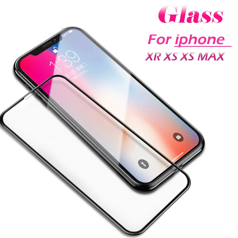 Ударопрочное закаленное стекло 9H для iPhone X XS 5 8 дюйма XR Max 6 цветная пленка