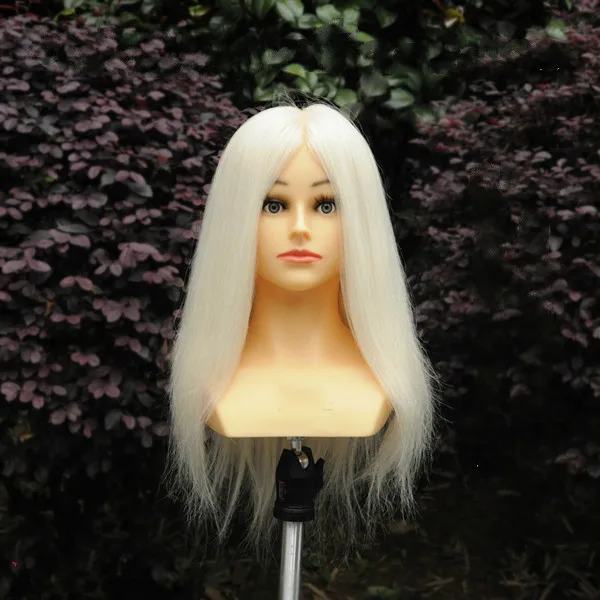 

16inch 100% Wool Hair Mannequin Head With Shoulder Hairdresser Hairdressing Doll Heads for Dyeing, Ironing and Cutting