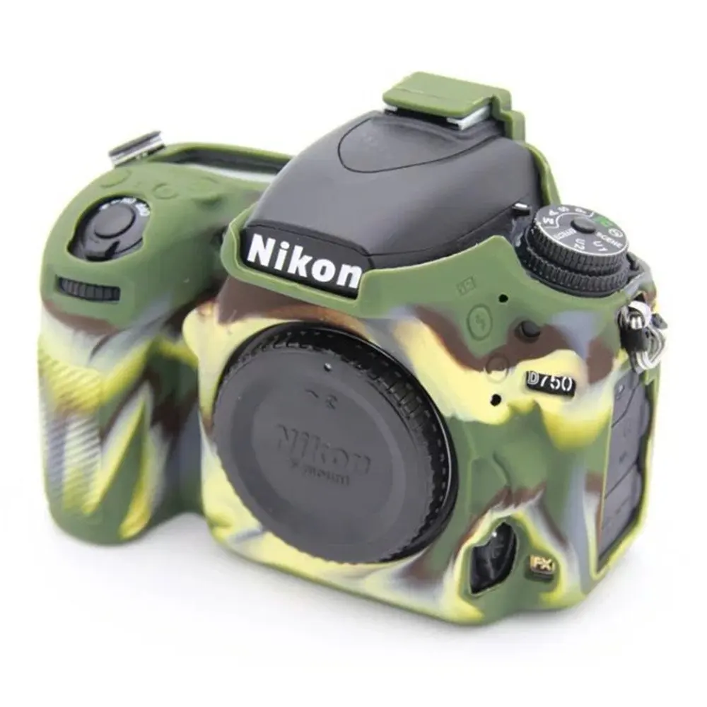 Силиконовая кожа брони чехол корпус протектор для Nikon D750 тела DSLR камеры только - Цвет: Camouflage