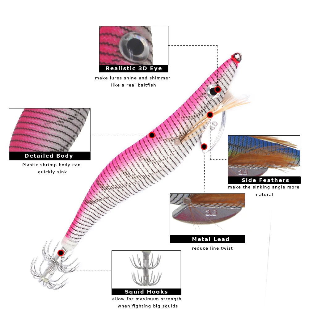 6 шт. светящиеся в драке креветка-кальмар джиг, приманка для рыбалки креветка снасти Крючки приманки снасти 8 10 12 15 см для каракатицы осьминог