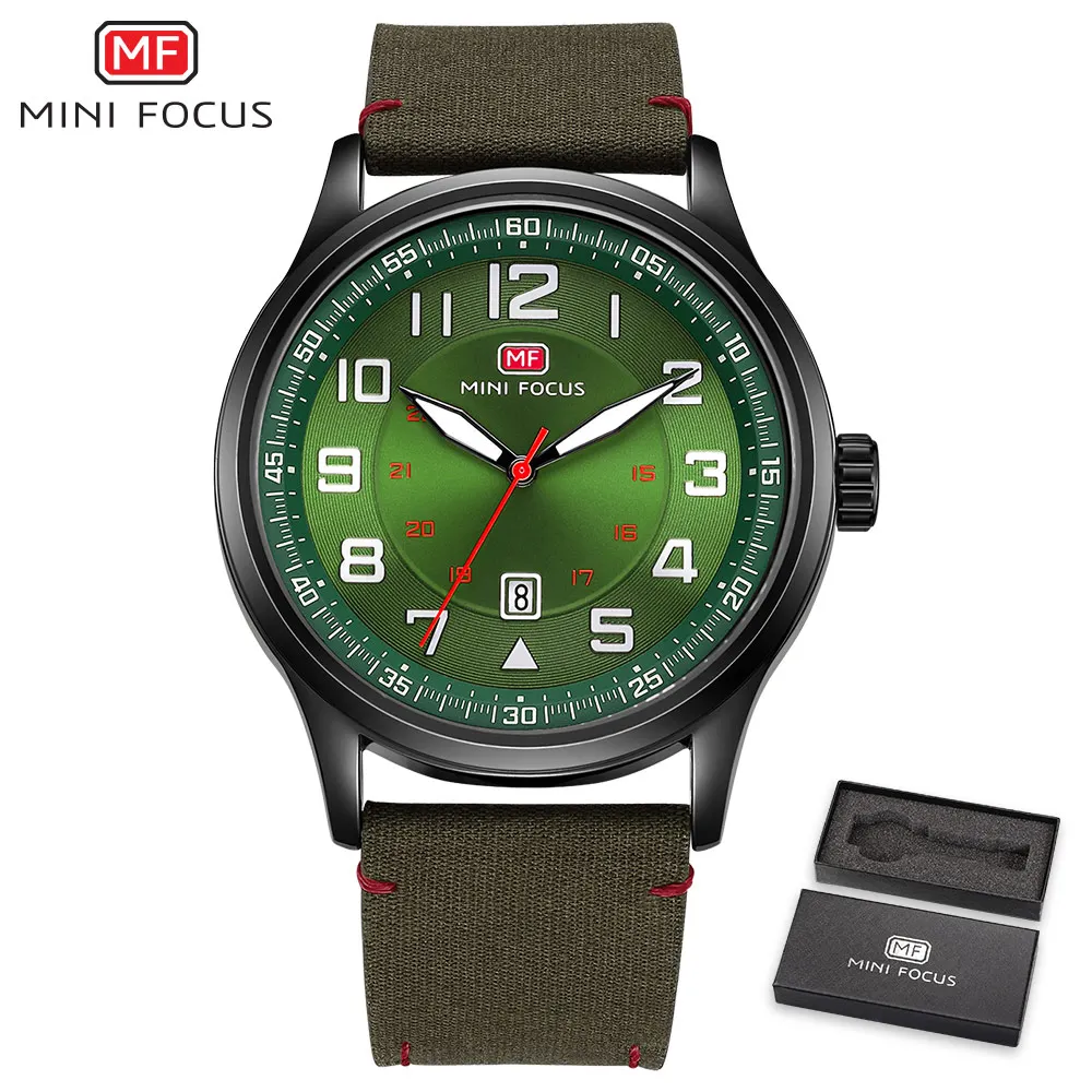  MINIFOCUS Waterproof Quartz Fashion Men Watch Military Nylon Calendar Mens Wristwatch Sports Fashio