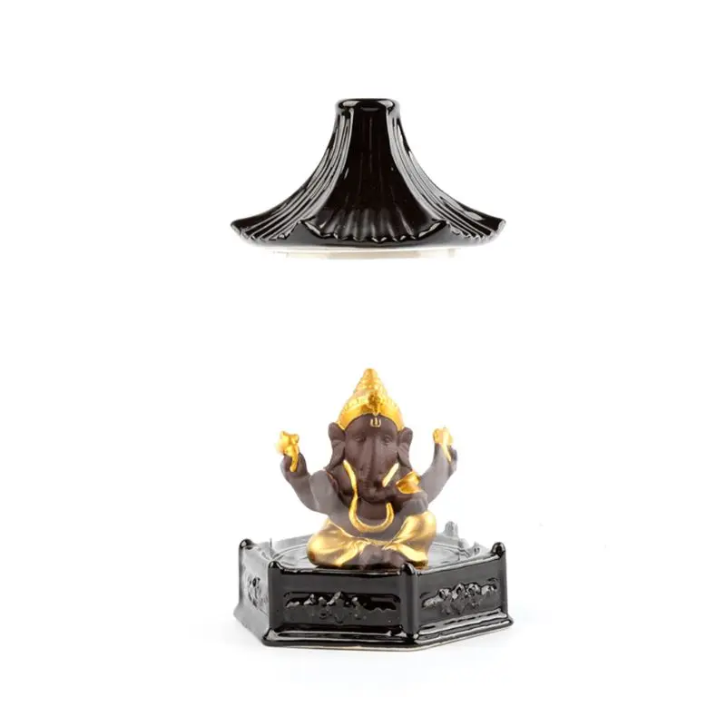 Буддийский керамический, с обратным потоком благовония горелки рефлюкс стеклянная крышка Ремесленная башня Будды конус конусообразный декор украшения дома
