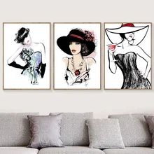 Wear A Hat Fashion Lady Nordic Poster And Prints Wall Art Canvas Painting Wall Pictures For Living Room Girl Bedroom Home Decor Wear A Hat Fashion Lady Nordic Poster And Prints Wall Art Canvas Painting Wall Pictures For Living Room Girl Bedroom Home Decor