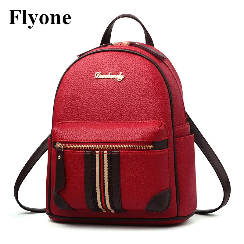 Fashion Leather Women Backpack Mini Lady Red Backpacks Cute Casual