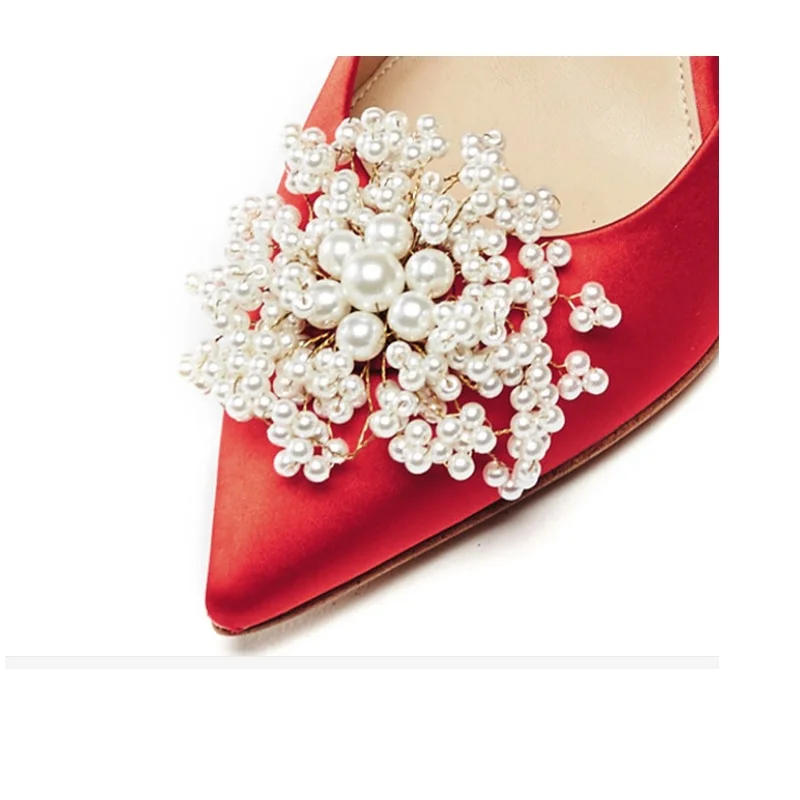 1 пара; женская обувь; очаровательные свадебные туфли-лодочки на высоком каблуке с цветочным узором; модная обувь на плоской подошве с кристаллами и стразами; модное свадебное украшение с пряжкой