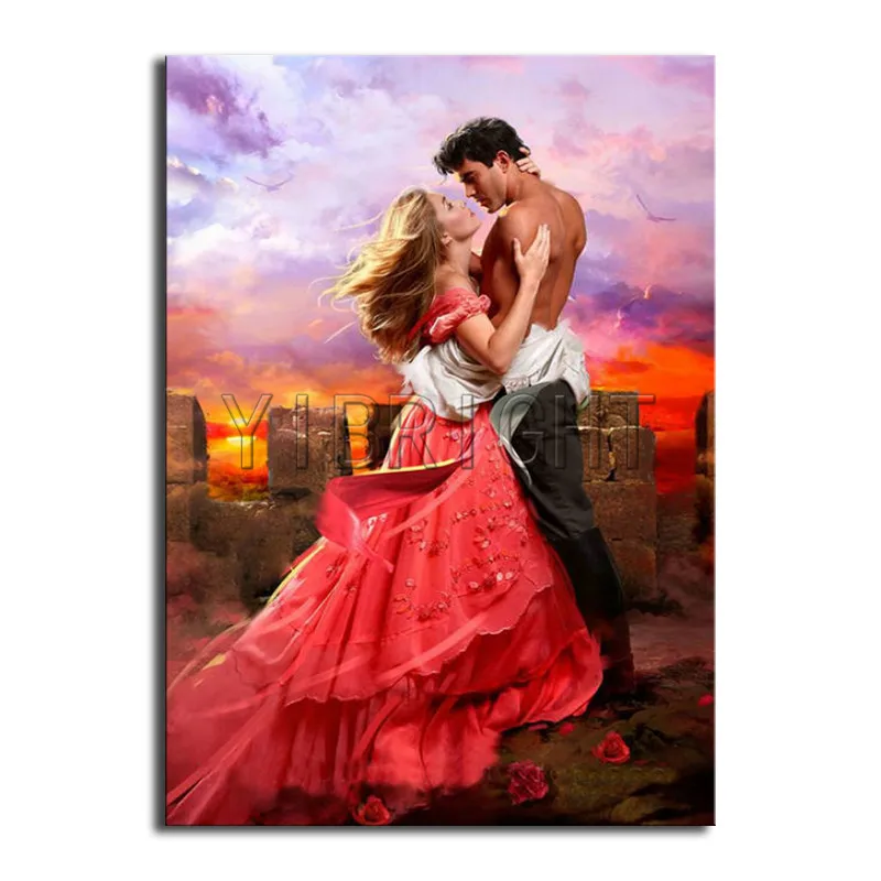 

DIY 3D Diamond mosaic lovers Full Square Diamond embroidery Cross stitch City wall Full Round Diamond painting sunset landscape