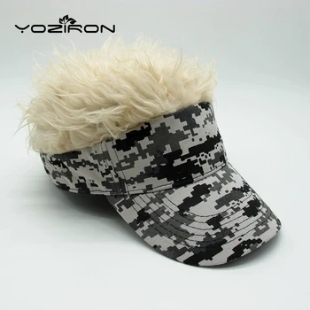 

YOZIRON New Fashion Men Women Camo Cotton Funny Wig Baseball Caps Men Women Adult Adjustable Casual Snapback Hat