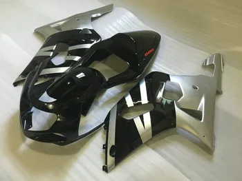 

Custom Fairing kit for GSXR600 750 K1 01 02 03 GSXR 600 GSXR750 2001 2002 2003 ABS Silver black Fairings set+gifts SG24