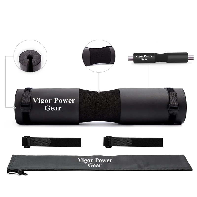  Vigor Power Gear Barbell Squat Pad with 2 pcs straps for Bar Weight lifting -foam exercise sponge p