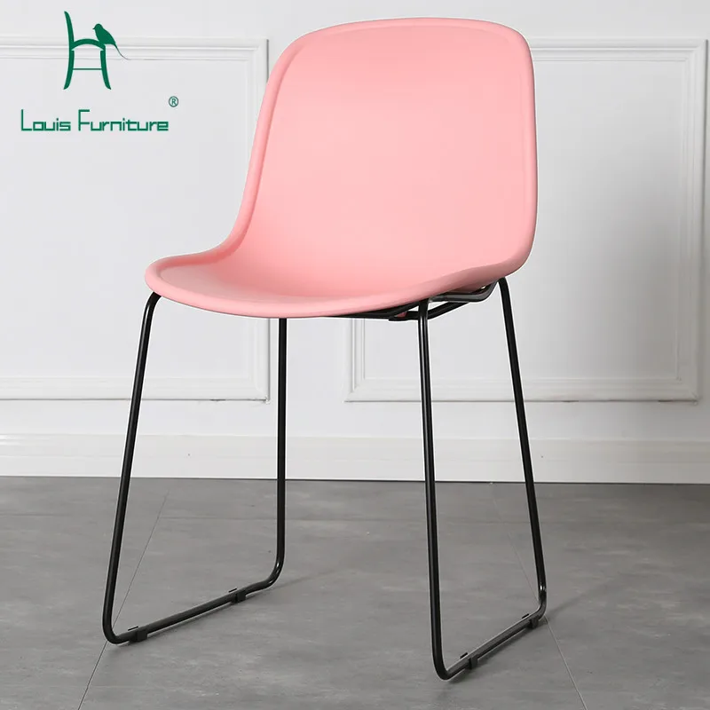 

Louis Fashion Dining Chair Modern Minimalism, Scandinavian Adult Leisure Iron Art Fashion Home Office Negotiation Backrest