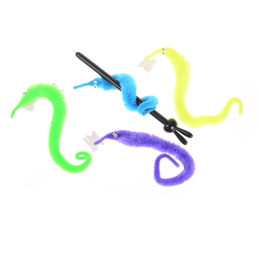 10PCS 6 Colors Magic Twisty Fuzzy Worm Wiggle Moving Sea Horse Kids Trick Toy 