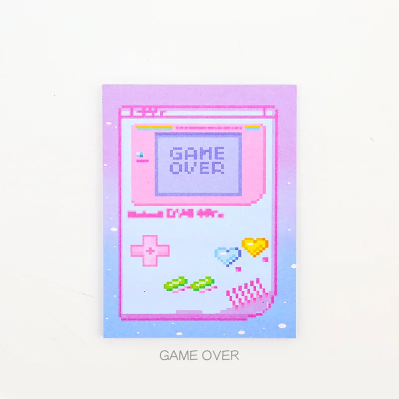 Компьютерная игра розовый блокнот для заметок для девочек креативный Kawaii Канцелярские планировщик наклейки для заметок, чтобы сделать список милые офисные школьные принадлежности - Цвет: GAME OVER