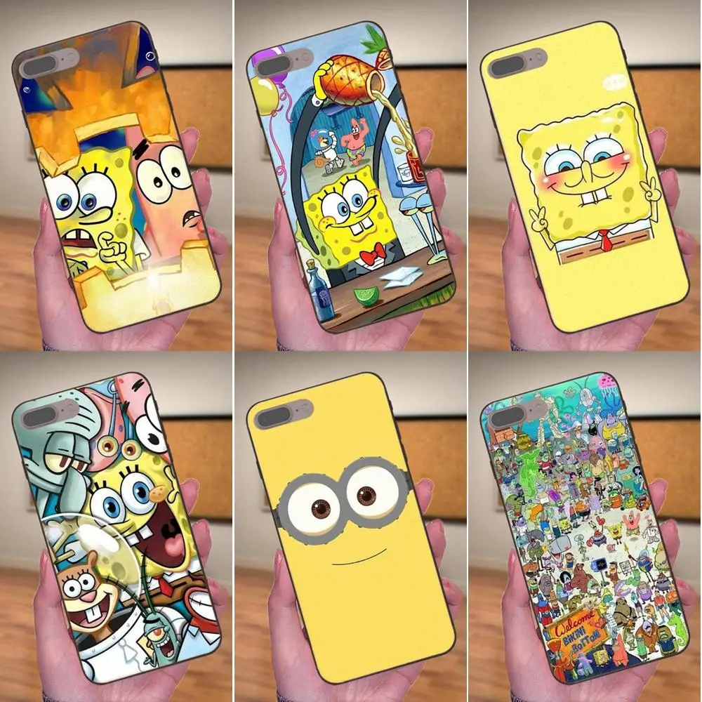 

TPU Print Phone 1pcs Cartoon Spongebob Design For Huawei Honor Enjoy Mate Note 6s 8 9 10 20 P20 P30 Lite Play Pro P smart