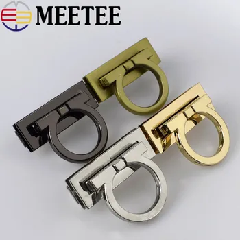 

Meetee 5pcs Metal Lock Handbag Buckle Ring Lock Clasp DIY Bag Leather Crafts Hardware Decoration Accessories E6-8