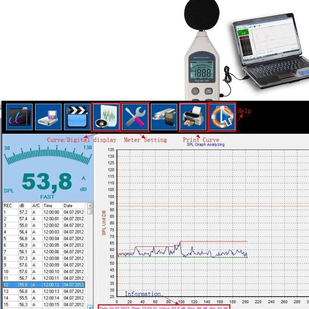 

Noise Measurement Decibel HS1 Digital Hot Sound Pressure Tester High Quality Durable Useful Practical Brand New