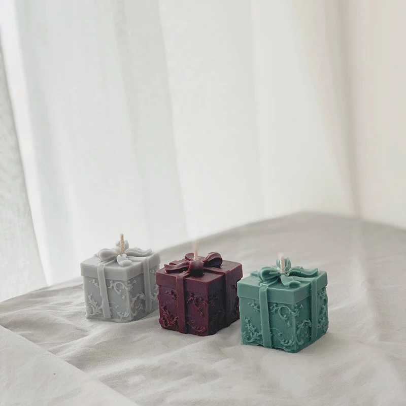 2 вида свечей силиконовые формы рождественская Подарочная коробка гипсовая форма квадратная форма силиконовые формы для мыла свечи DIY вечерние сувениры