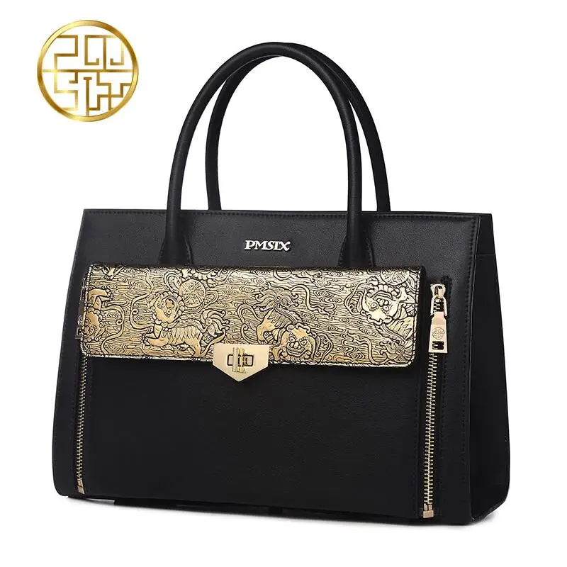 Fashion Mittleren Frühjahr Black Und Damen Sommer Chinesische Handtasche Pmsix2017 Schulter Neue Alters Mommy Wind n1S0qWAAw