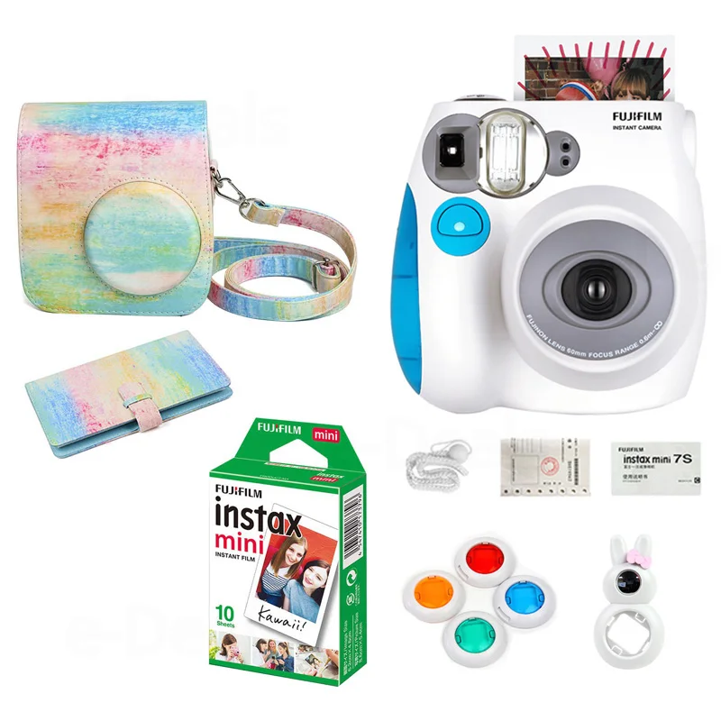 Набор для мгновенной фотокамеры Fujifilm Instax Mini 7s с 10 листов пленки линзы селфи