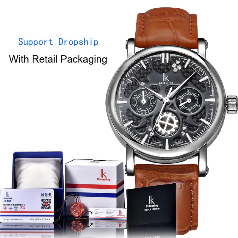 IK цветные часы серии Rudder для мужчин автоматические механические из натуральной