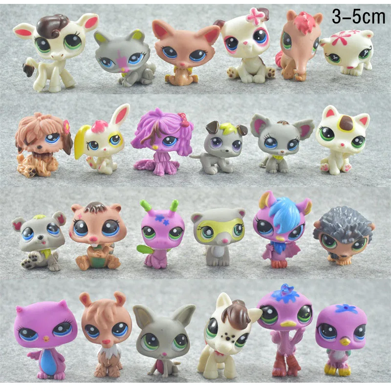 

24Pcs/bag Cute Doll Model lps Toy Bag Little Pet Shop Mini Collection Toy Animal Cat Patrulla Canina Dog Toys For Children Baby